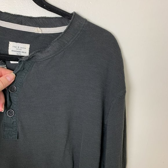 Rag & Bone standard issue gray henley - Picture 2 of 6